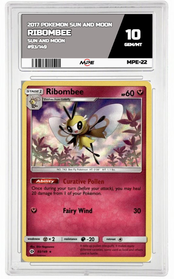 2017 POKEMON SUN AND MOON SUN AND MOON #93/149 Ribombee MPE 10 GEM/MT — graded card auctioned from the MPE vault