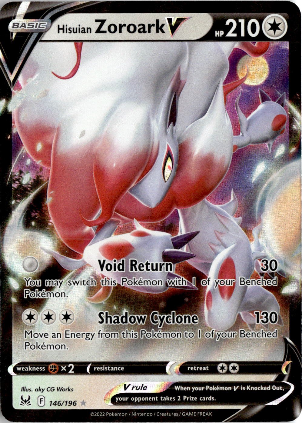 2022 Pokemon Sword And Shield Hisuian Zoroark V graded slab