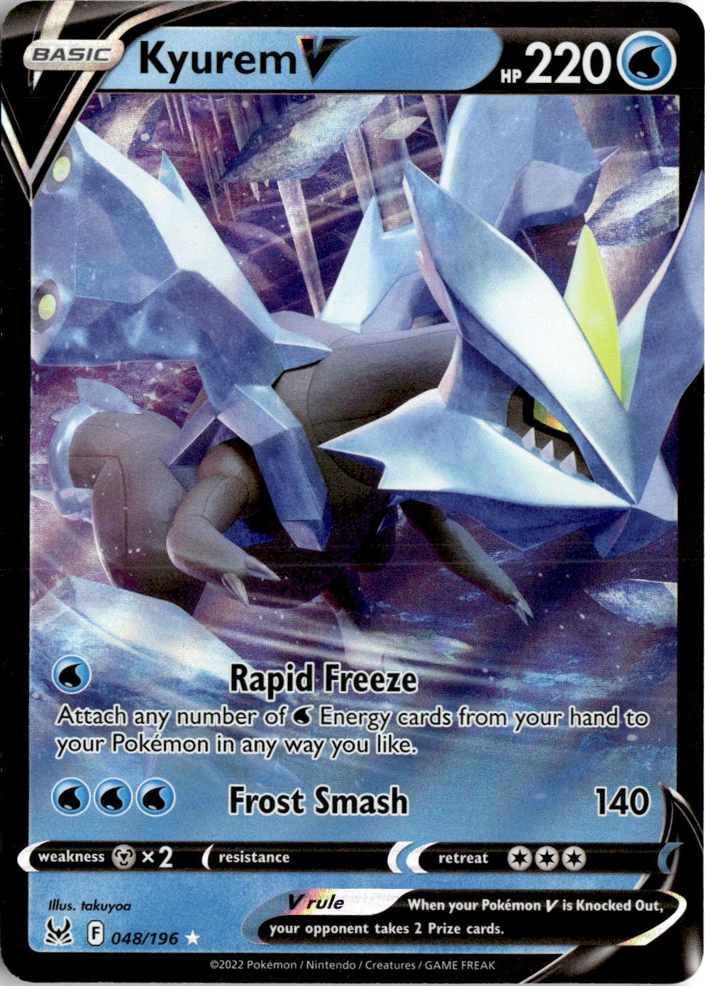 2022 Pokemon Sword And Shield Kyurem V graded slab