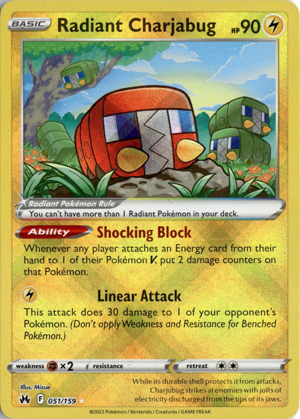 2023 Pokemon Sword And Shield Radiant Charjabug graded slab