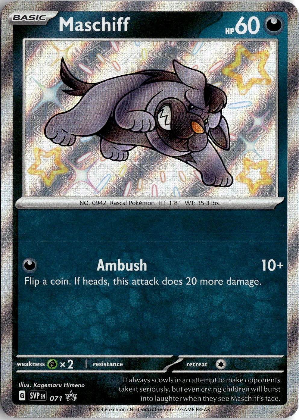 2022 Pokemon Scarlet And Violet Maschiff graded slab