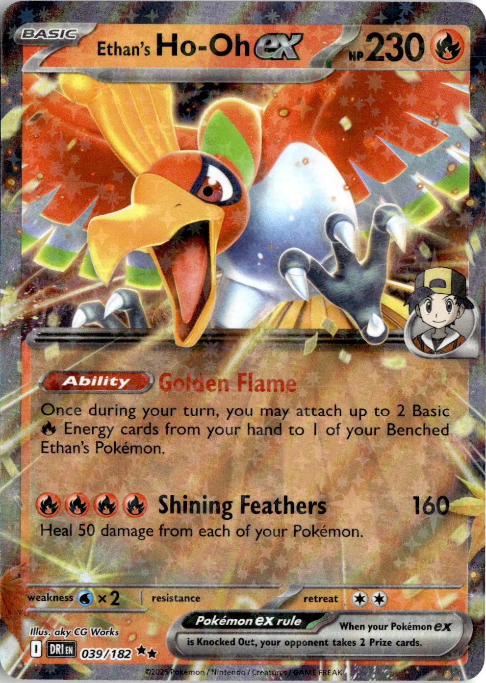 2025 Pokemon Scarlet And Violet Ethan's Ho-Oh EX graded slab