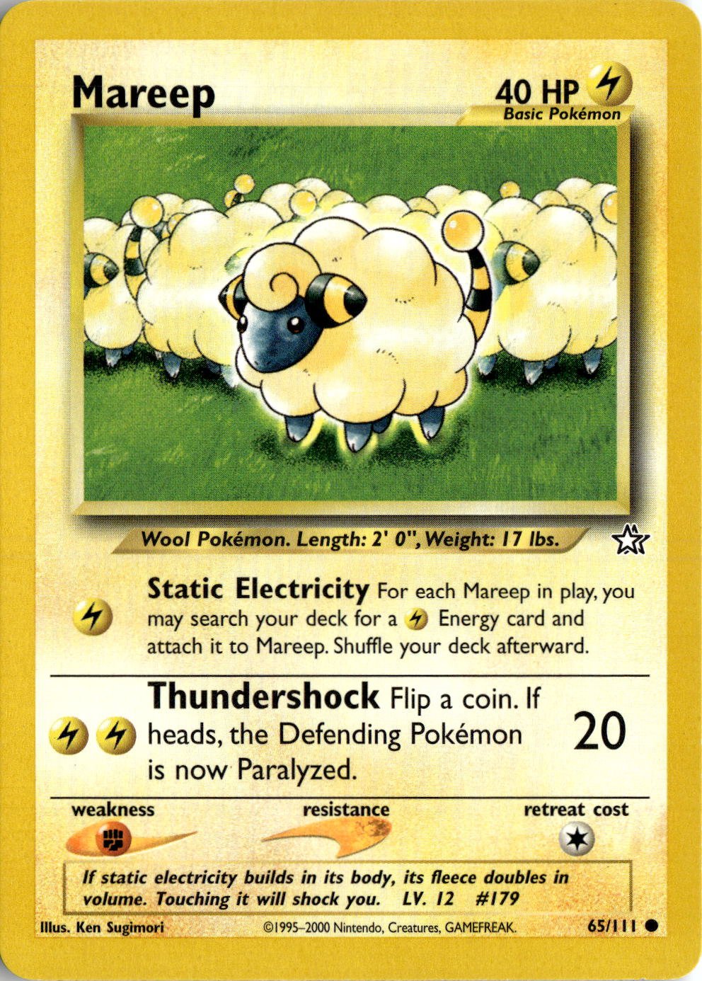 2000 Pokemon Neo Mareep graded slab