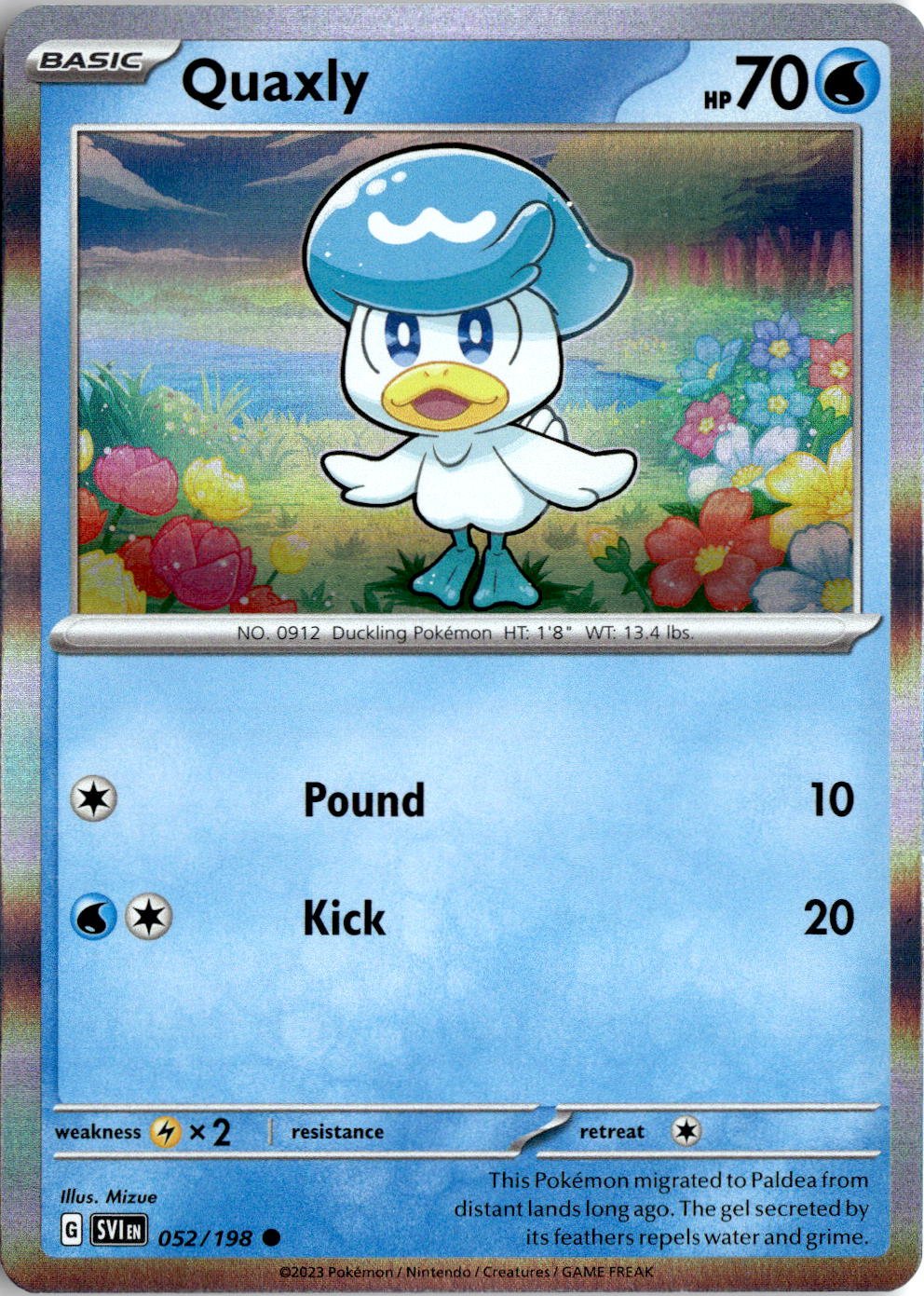 2023 Pokemon Scarlet And Violet Quaxly graded slab