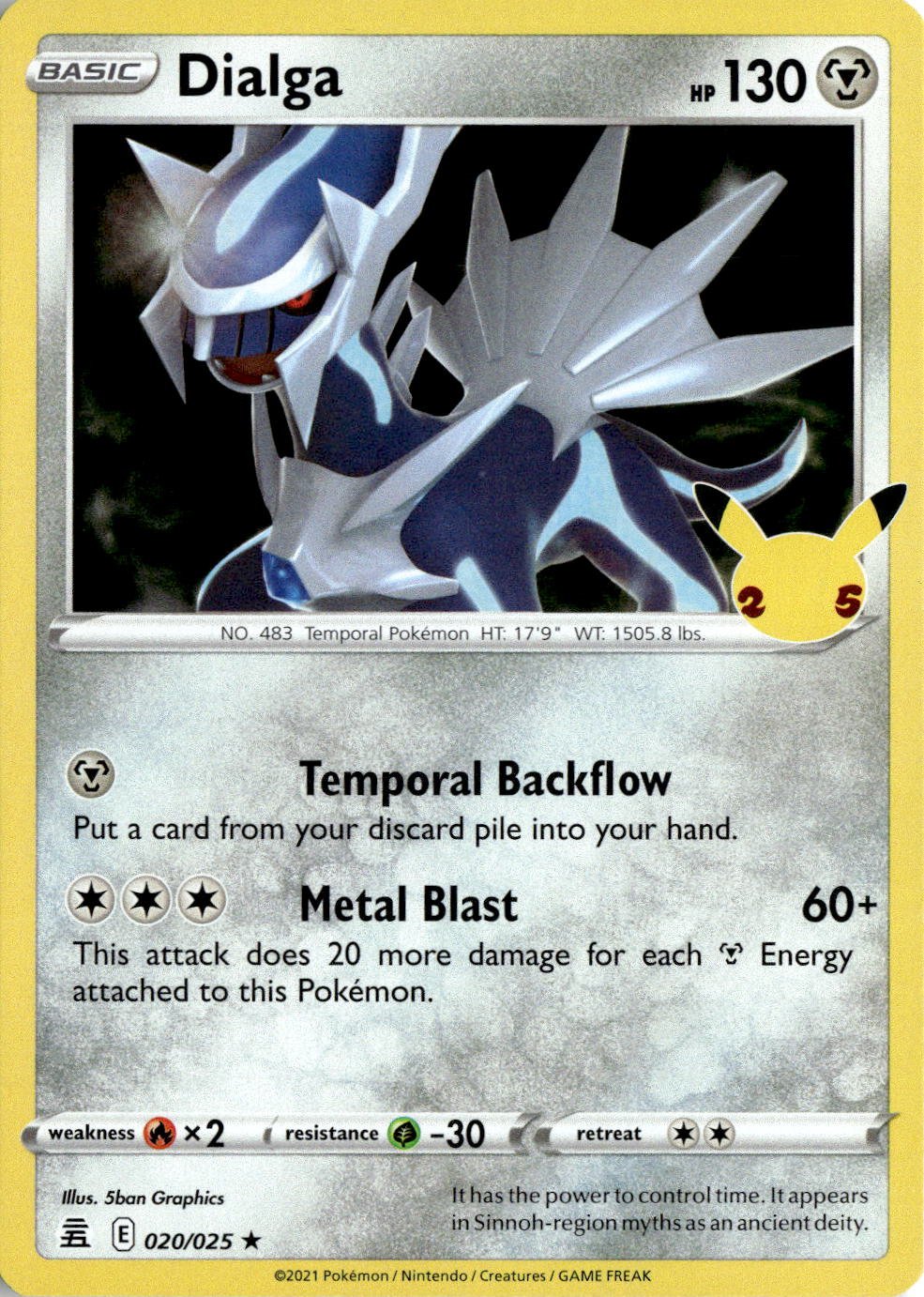 2021 Pokemon Sword And Shield Dialga graded slab
