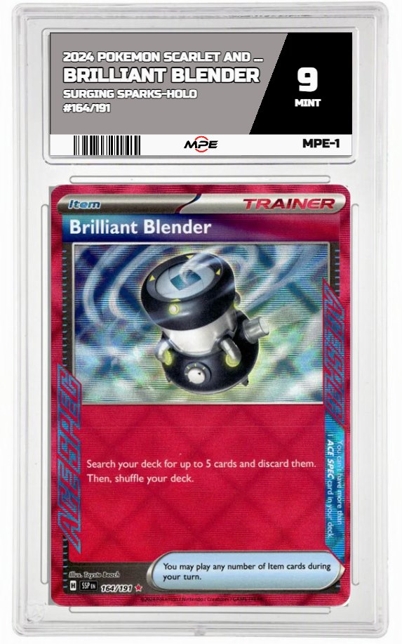2024 POKEMON SCARLET AND VIOLET SURGING SPARKS-HOLO #164/191 Brilliant Blender MPE 9 MINT — graded card auctioned from the MPE vault