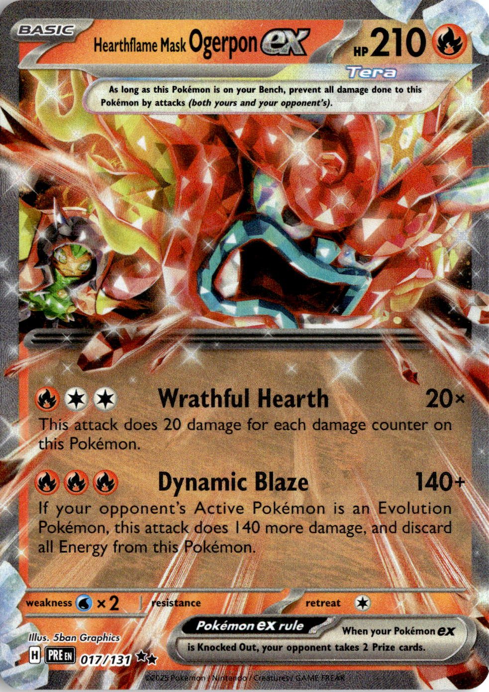 2024 Pokemon Scarlet And Violet Hearthflame Mask OgerponEX graded slab