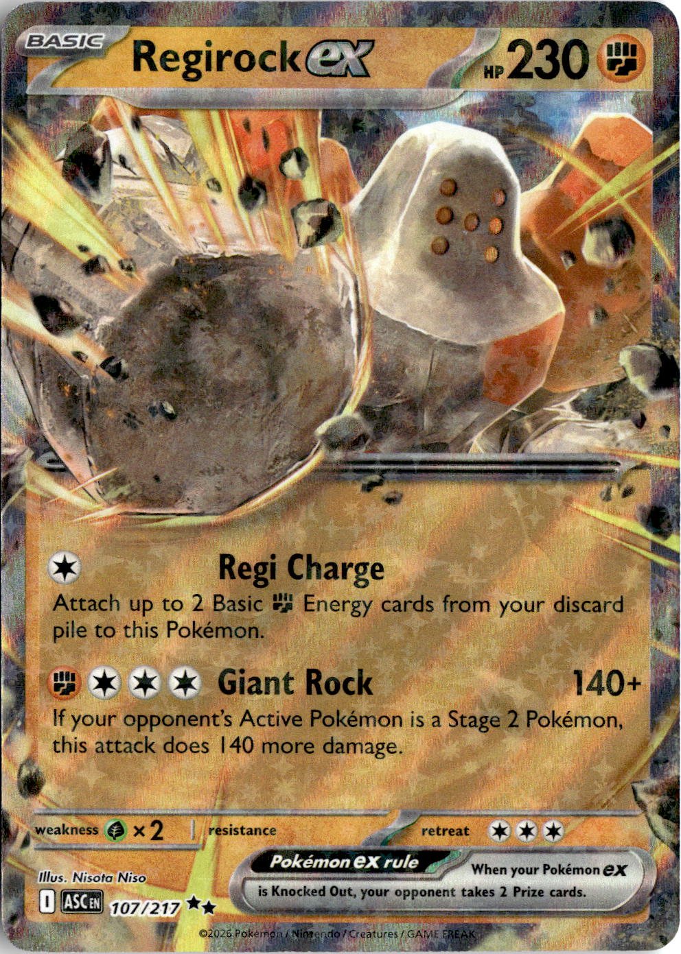 2025 Pokemon Scarlet And Violet RegirockEX graded slab