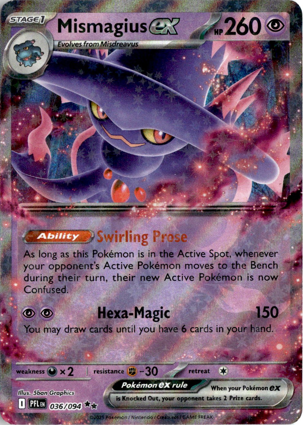 2025 Pokemon Mega Evolution MismagiusEX graded slab