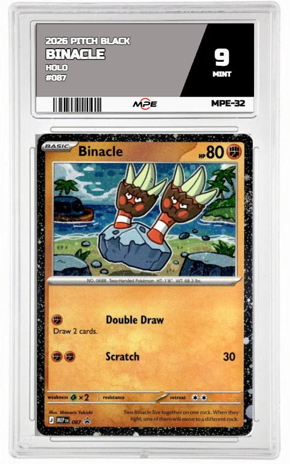 2026 PITCH BLACK HOLO #087 BINACLE MPE 9 MINT — graded card auctioned from the MPE vault