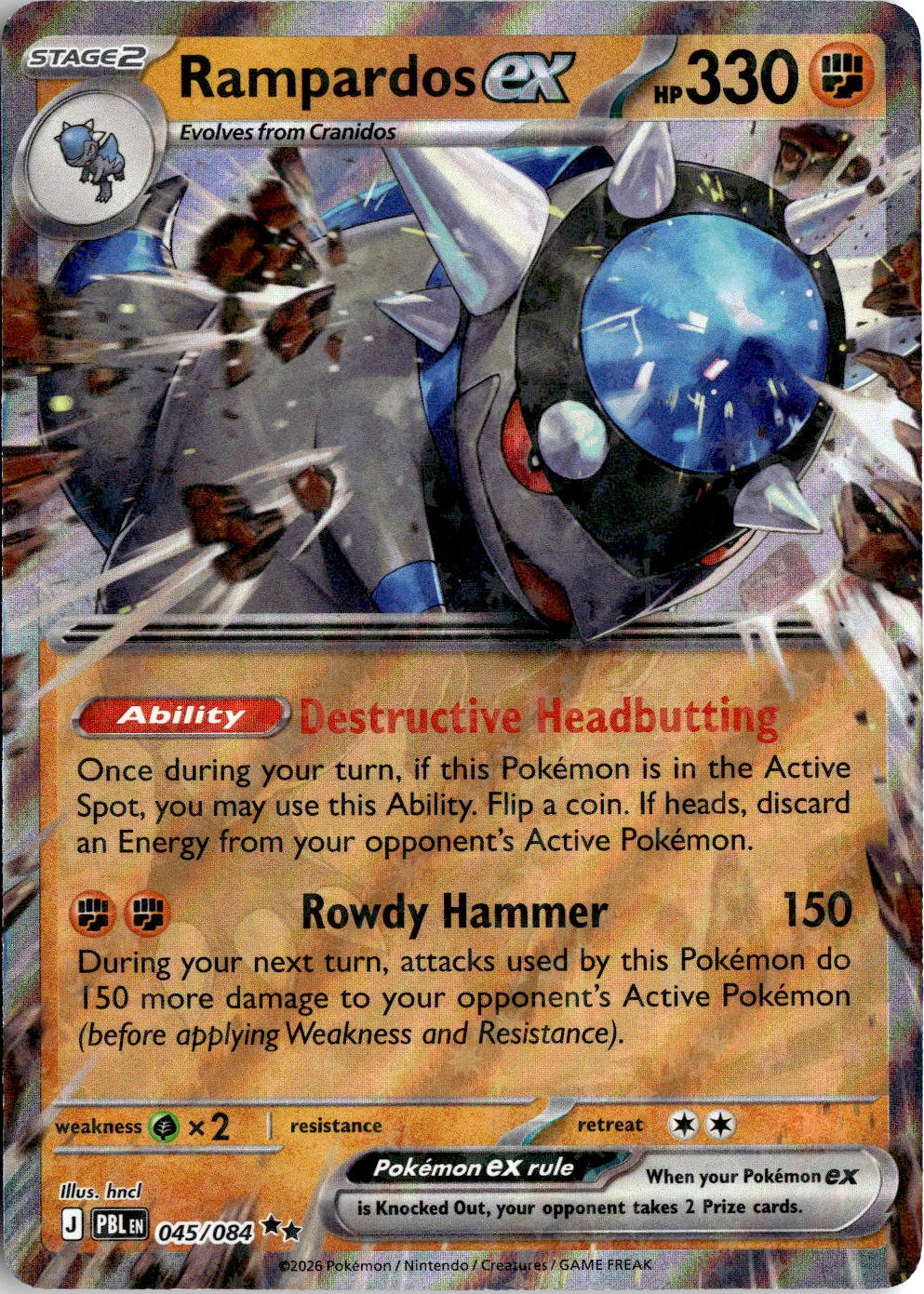 2026 Pokemon Mega Evolution RampardosEX graded slab