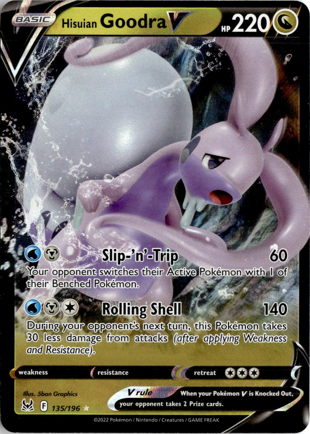 2022 Pokemon Sword And Shield Hisuian GoodraV graded slab