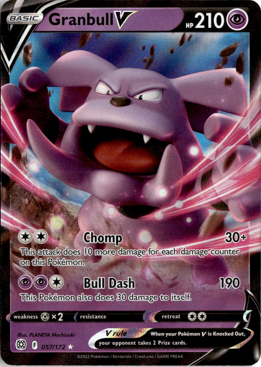 2022 Pokemon Sword And Shield Granbull V graded slab