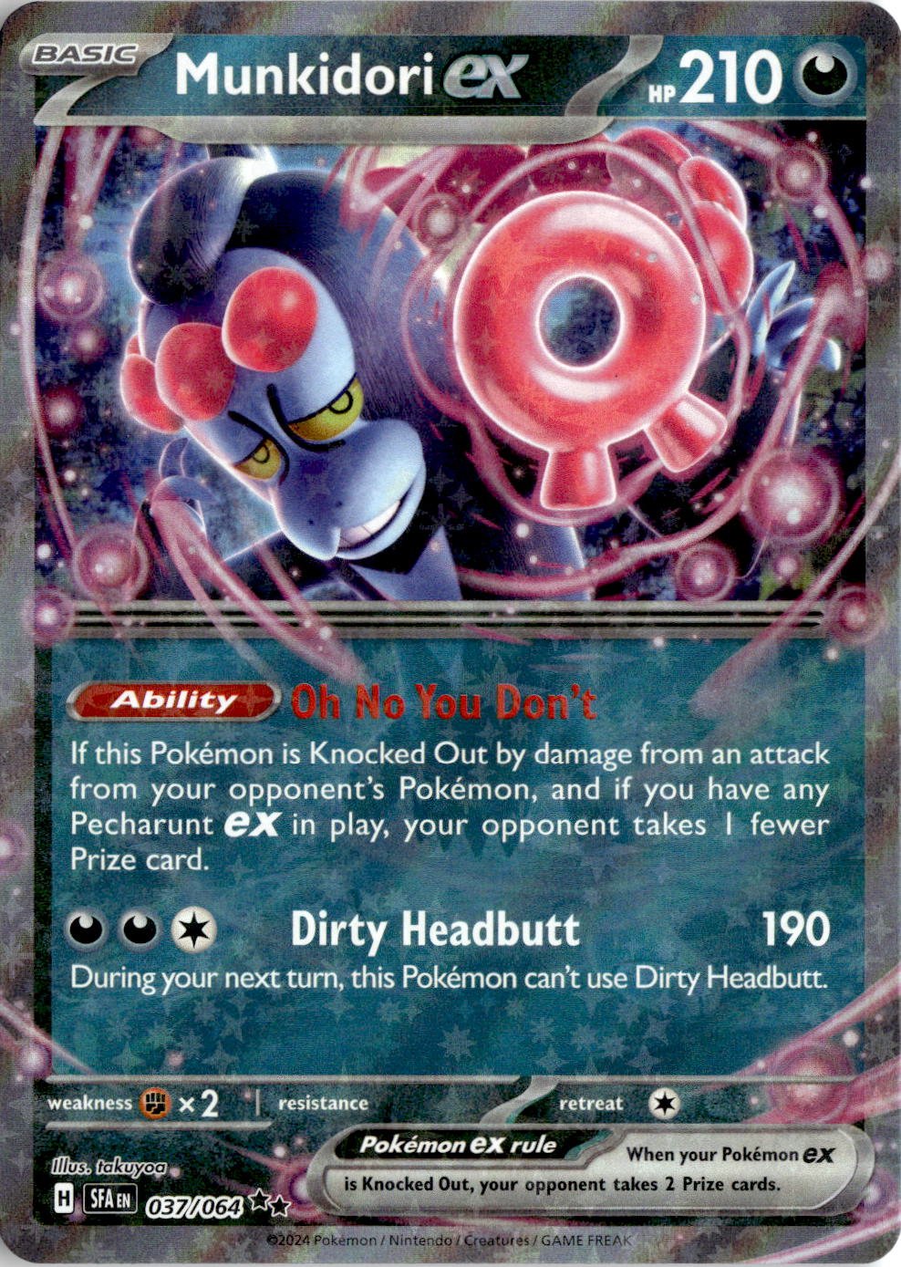 2024 Pokemon Scarlet And Violet Munkidori Ex graded slab