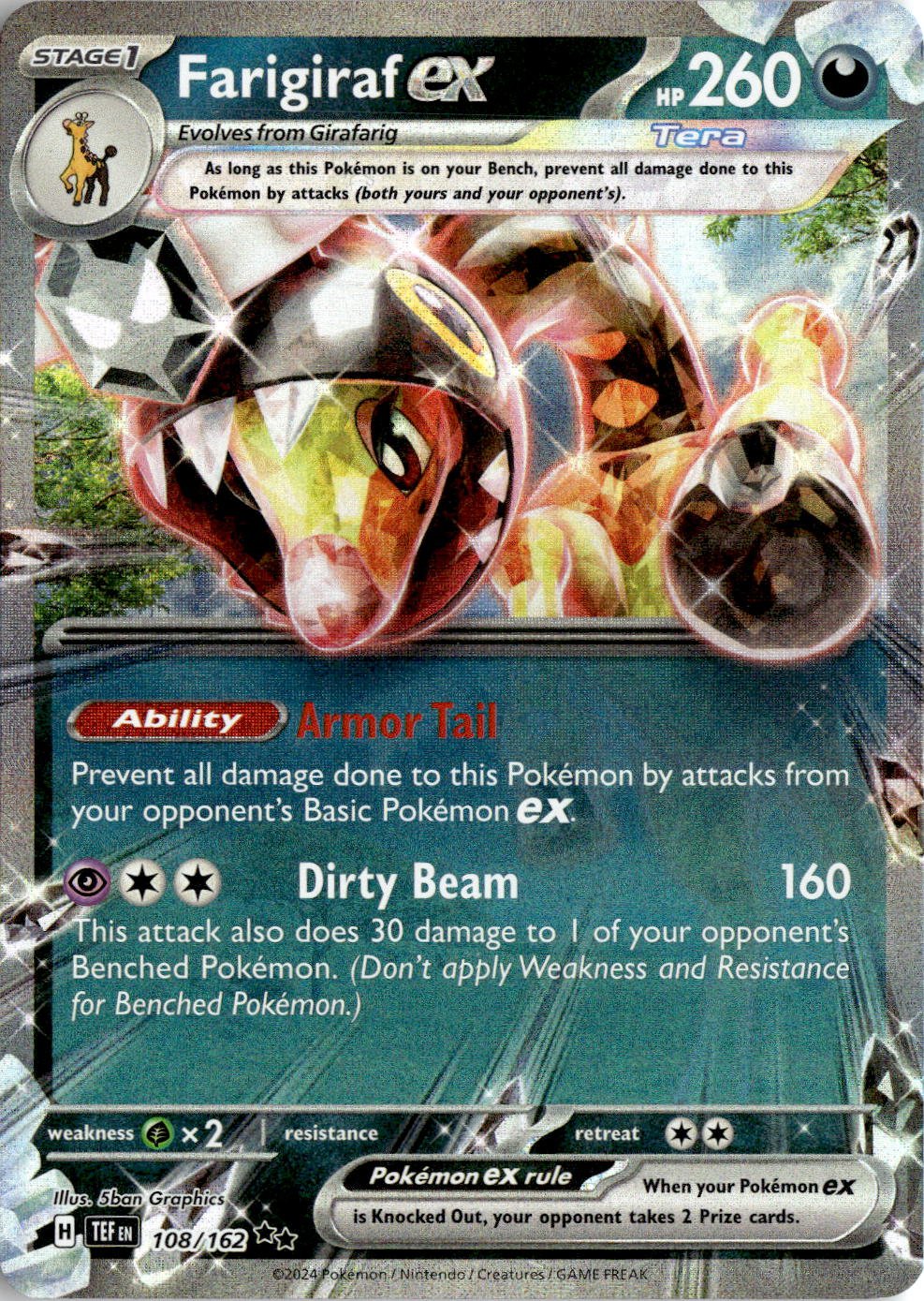 2024 Pokemon Scarlet And Violet FarigirafEX graded slab