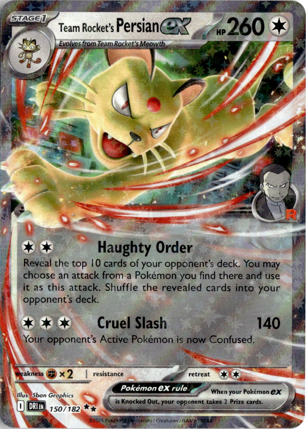 2025 Pokemon Scarlet And Violet Team Rocket's PersianEX graded slab