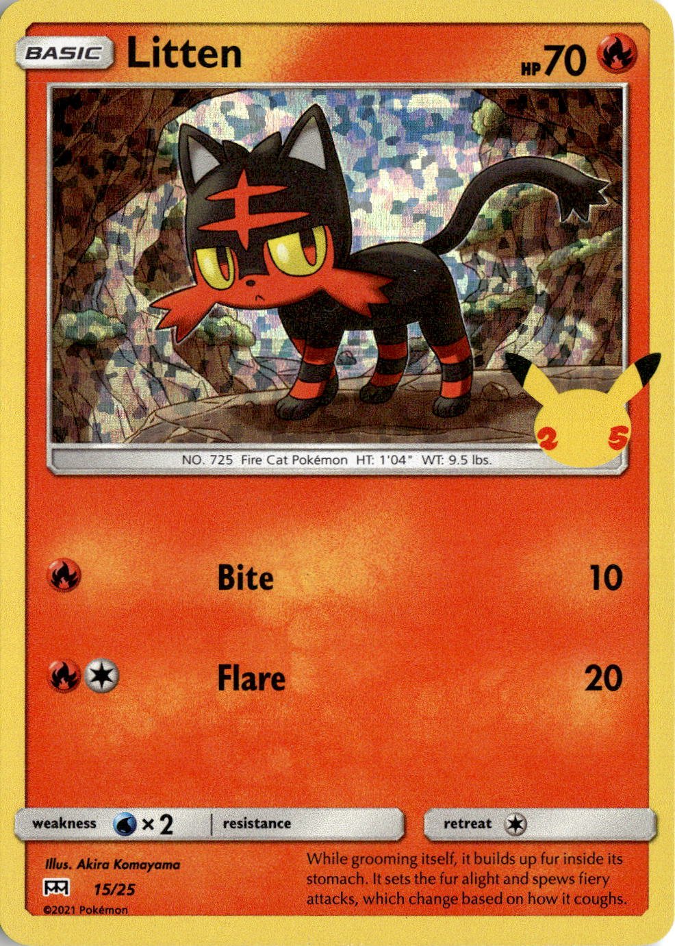2021 Pokemon Sword And Shield Litten graded slab