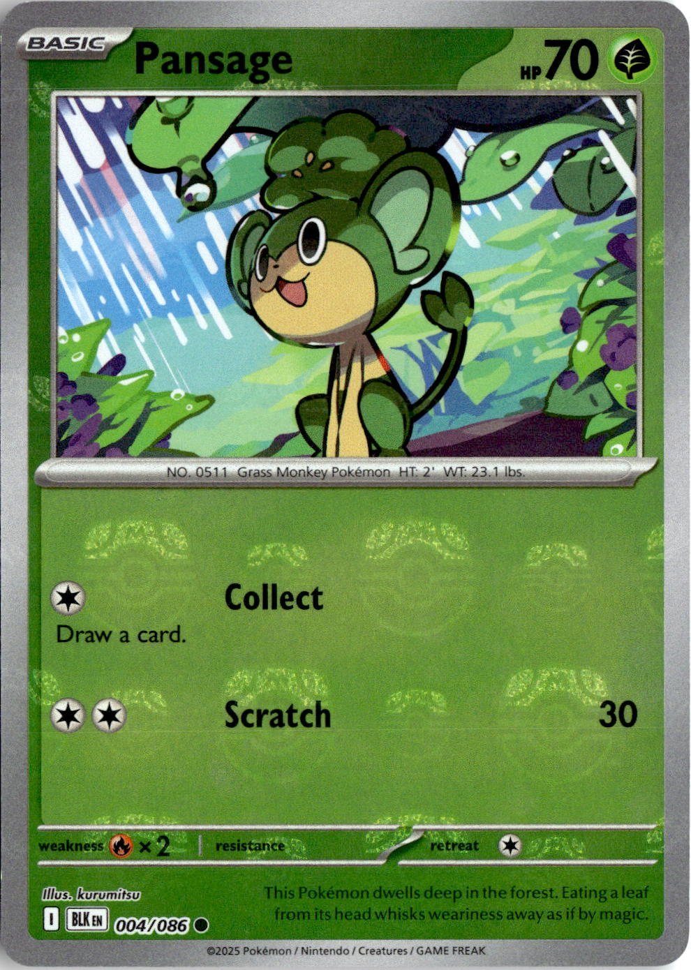 2025 Pokemon Scarlet And Violet Pansage graded slab