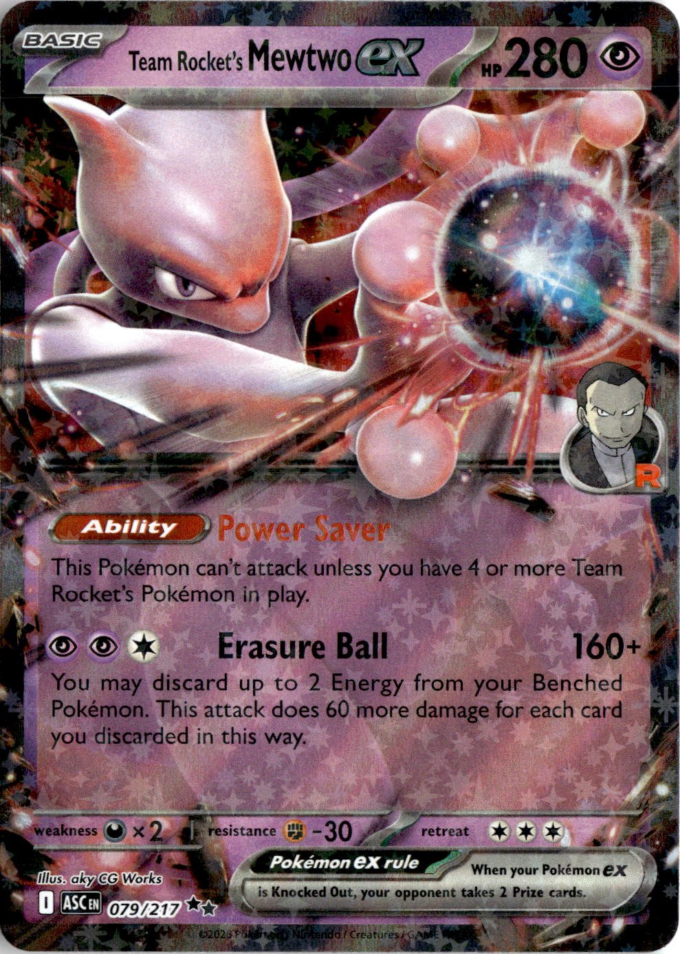 Team Rocket'S Mewtwo Ex graded slab