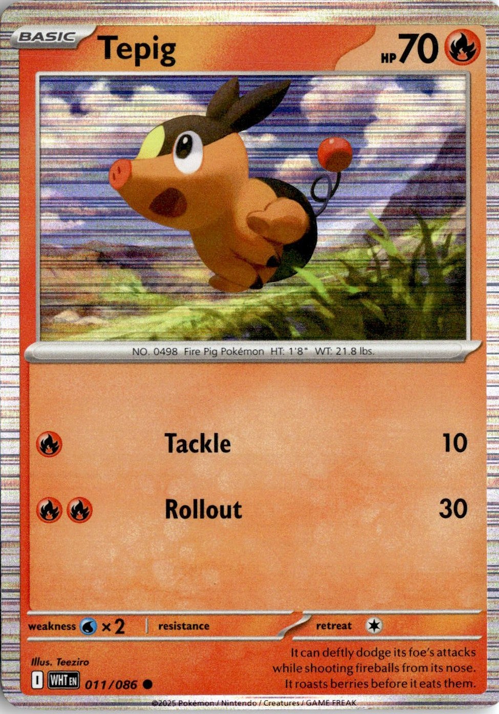 2025 Pokemon Scarlet And Violet Tepig graded slab