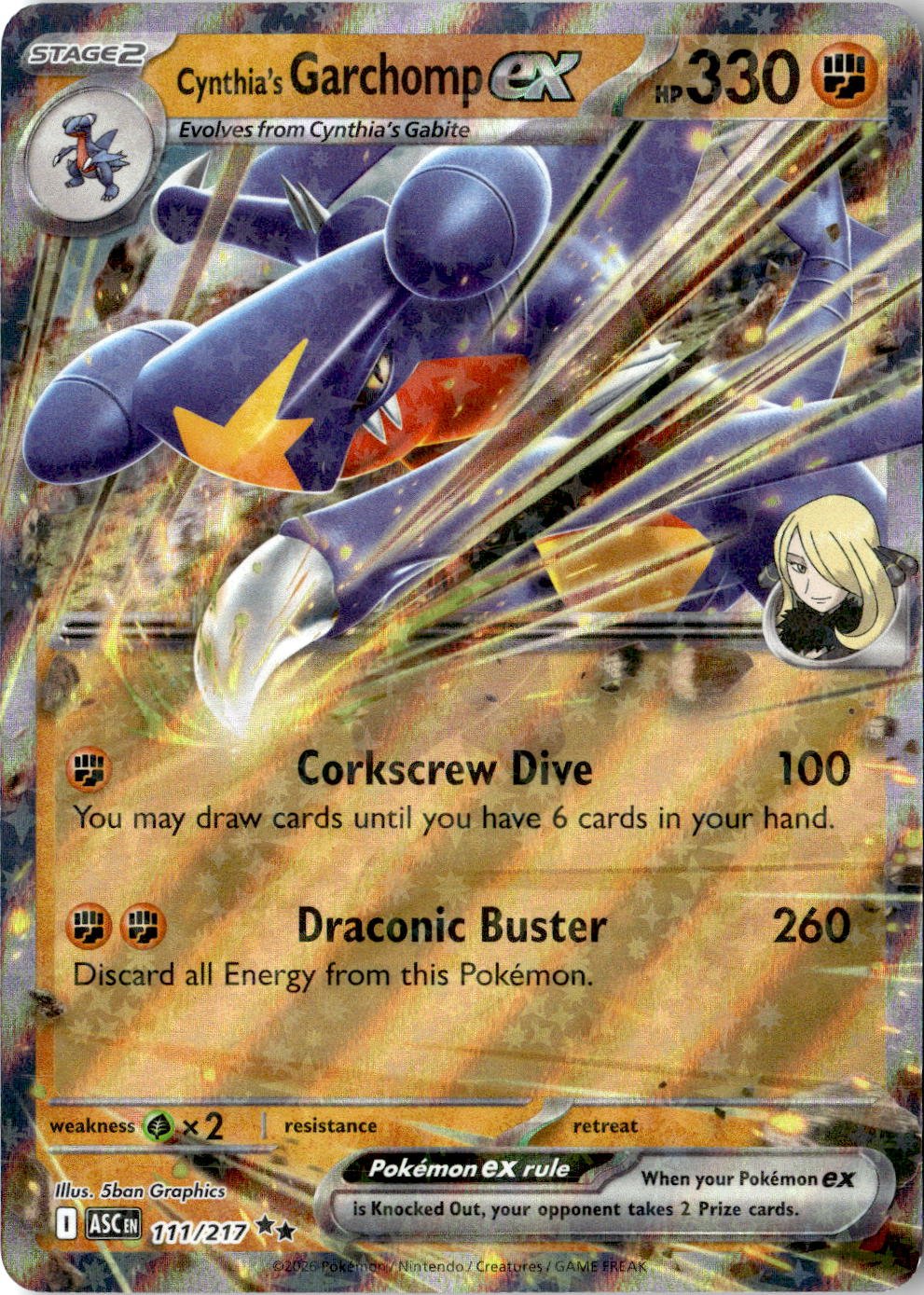 2026 Pokemon Mega Evolution Cynthia's GarchompEX graded slab