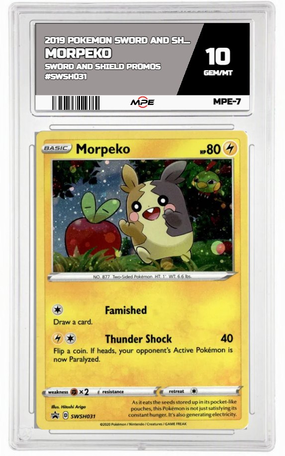 2019 POKEMON SWORD AND SHIELD SWORD AND SHIELD PROMOS #SWSH031 Morpeko MPE 10 GEM/MT — graded card auctioned from the MPE vault