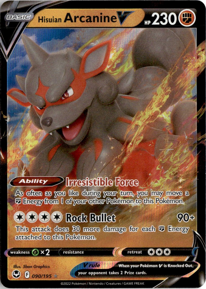 2022 Pokemon Sword And Shield Hisuian ArcanineV graded slab