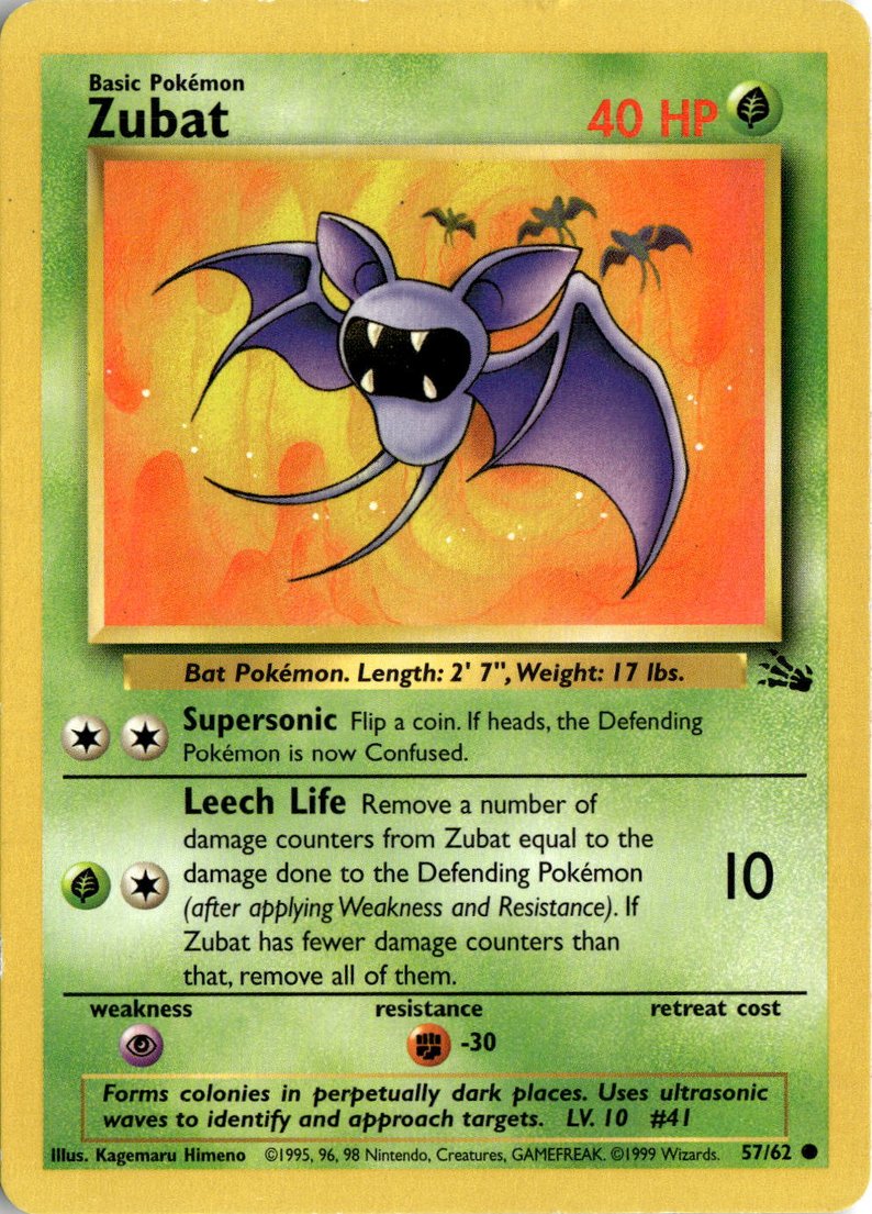 1999 Pokemon Original Zubat graded slab