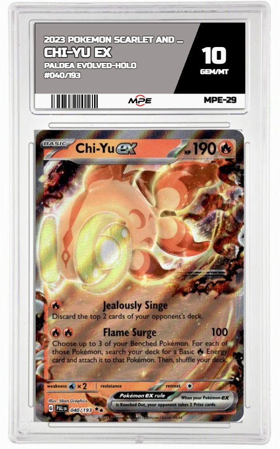 2023 POKEMON SCARLET AND VIOLET PALDEA EVOLVED-HOLO #040/193 CHI-YU EX MPE 10 GEM/MT — graded card auctioned from the MPE vault