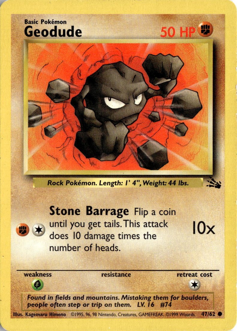 1999 Pokemon Original Geodude graded slab