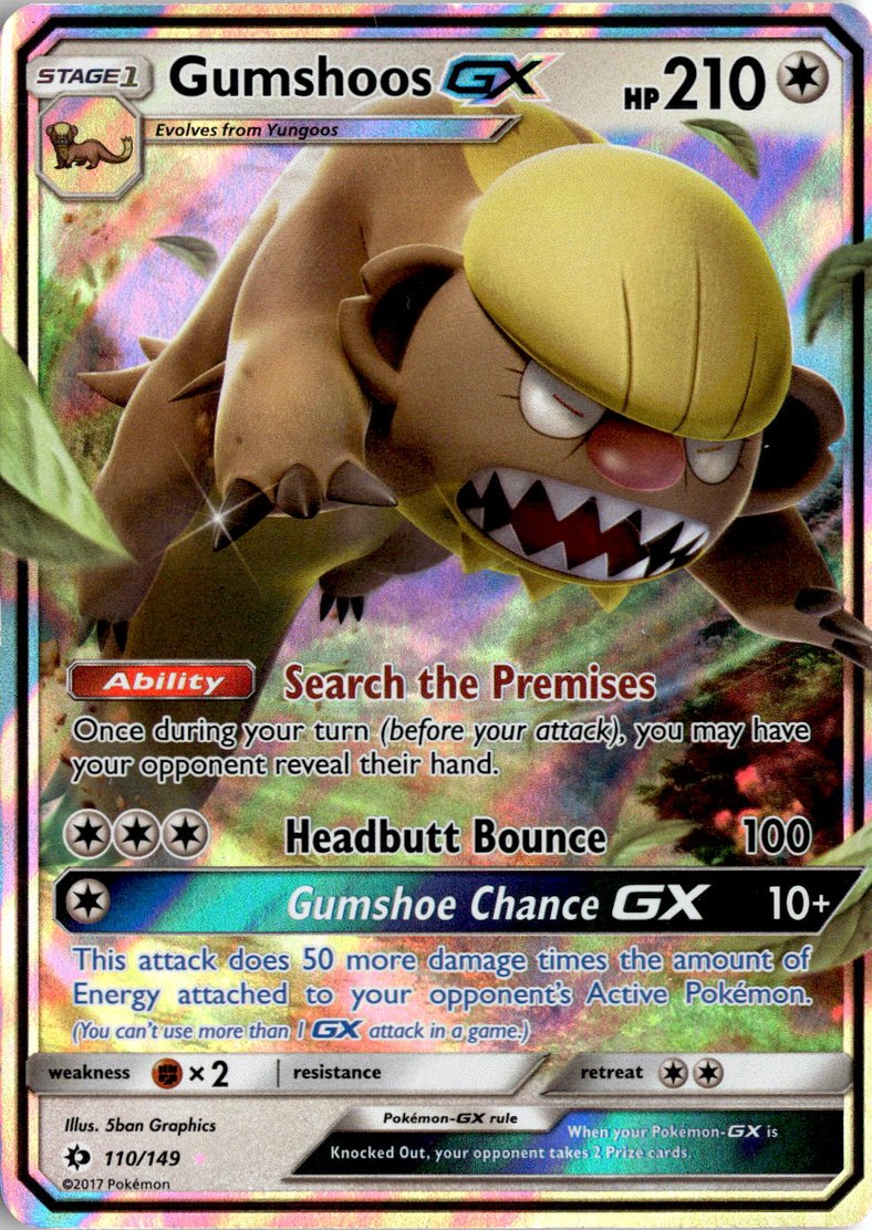 2017 Pokemon Sun And Moon Gumshoos GX graded slab