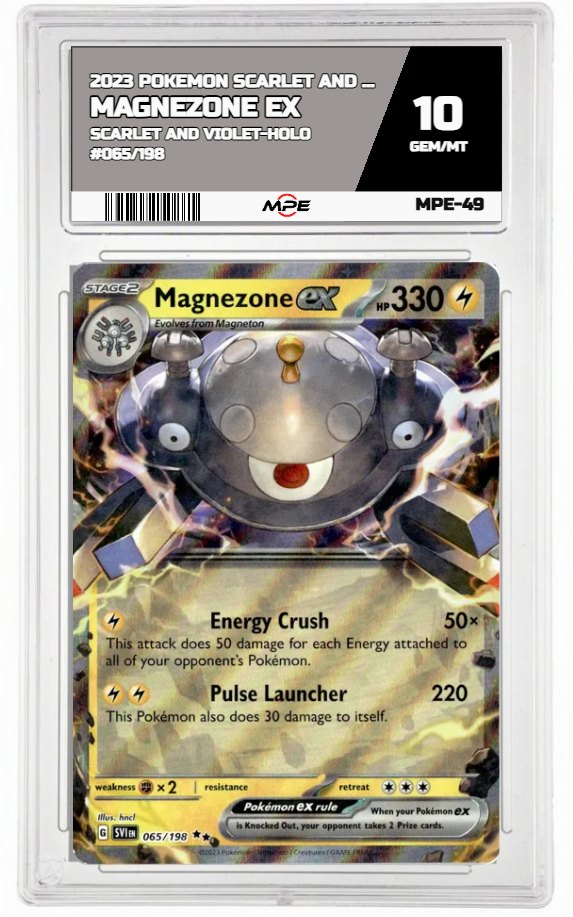 2023 POKEMON SCARLET AND VIOLET SCARLET AND VIOLET-HOLO #065/198 Magnezone EX MPE 10 GEM/MT — graded card auctioned from the MPE vault