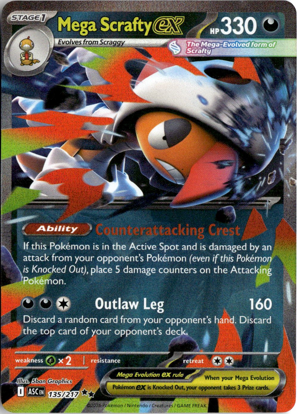Mega Scrafty EX graded slab