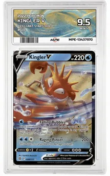 2022 POKEMON BRILLIANT STARS-HOLO #028 Kingler V MPE 9.5 MINT+ — graded card up for auction