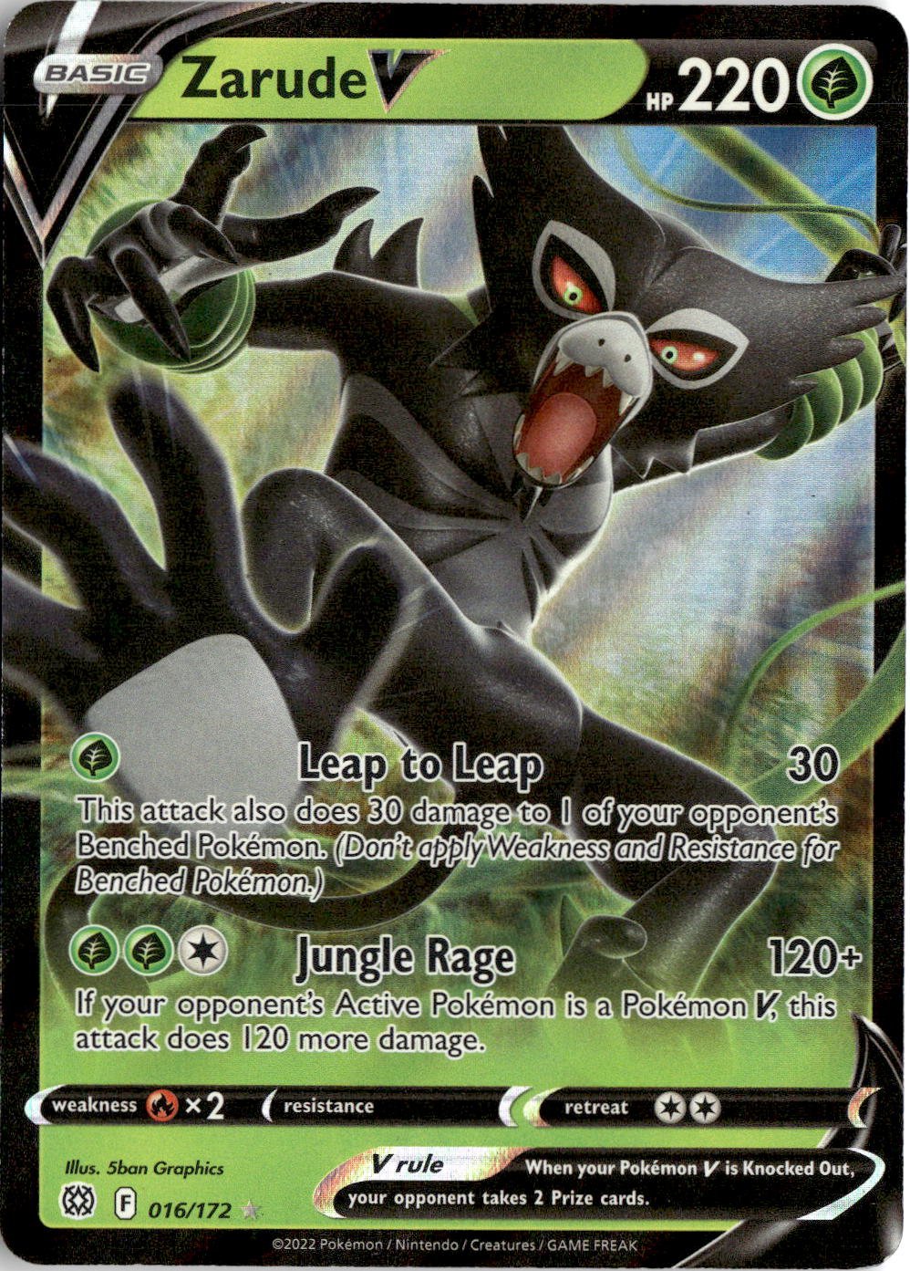 2022 Pokemon Zarude V graded slab