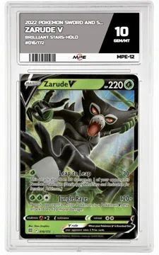 2022 POKEMON BRILLIANT STARS-HOLO #016 ZARUDE V MPE 10 GEM/MT — graded card up for auction