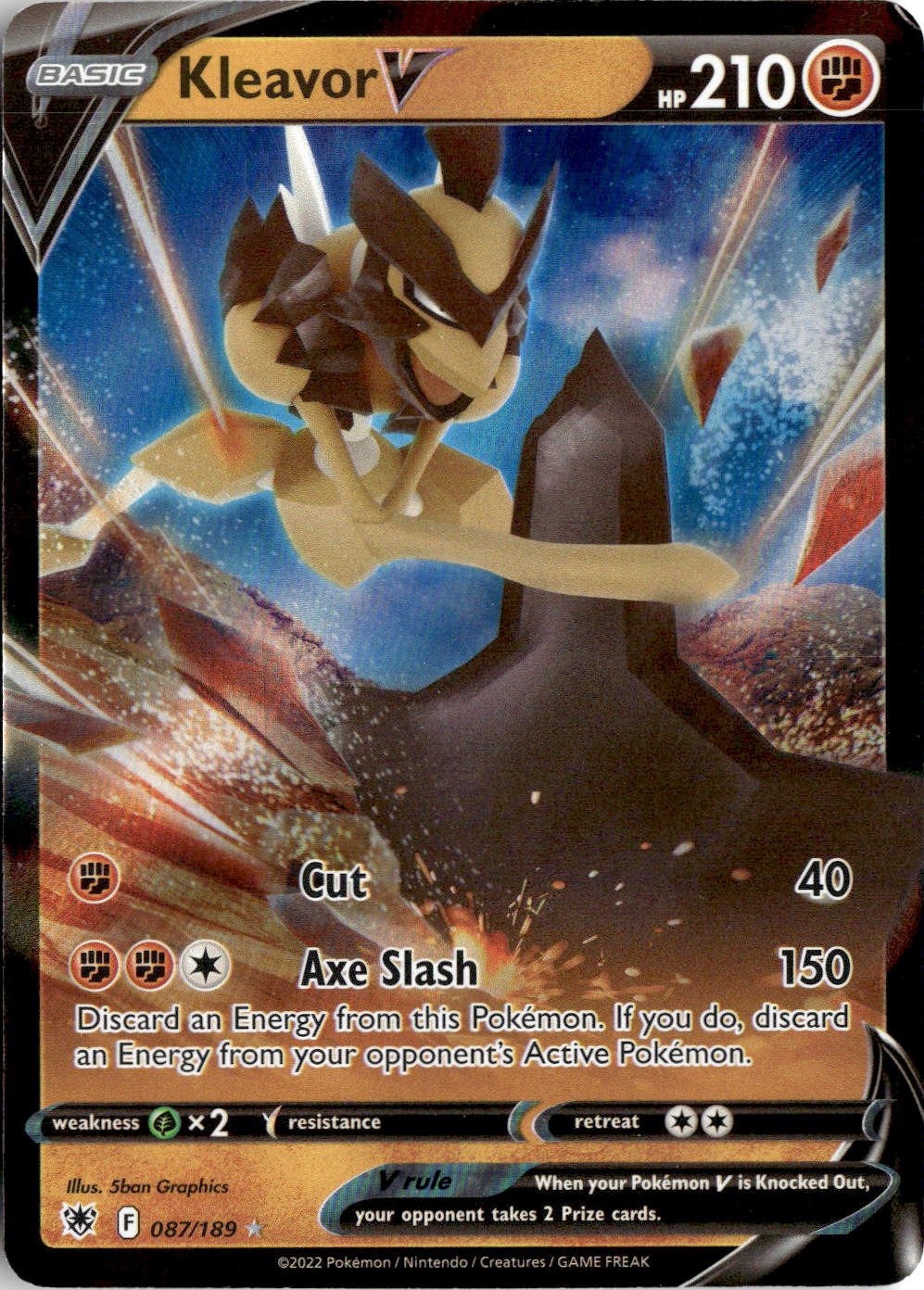 2022 Pokemon Swsh Kleavor V graded slab