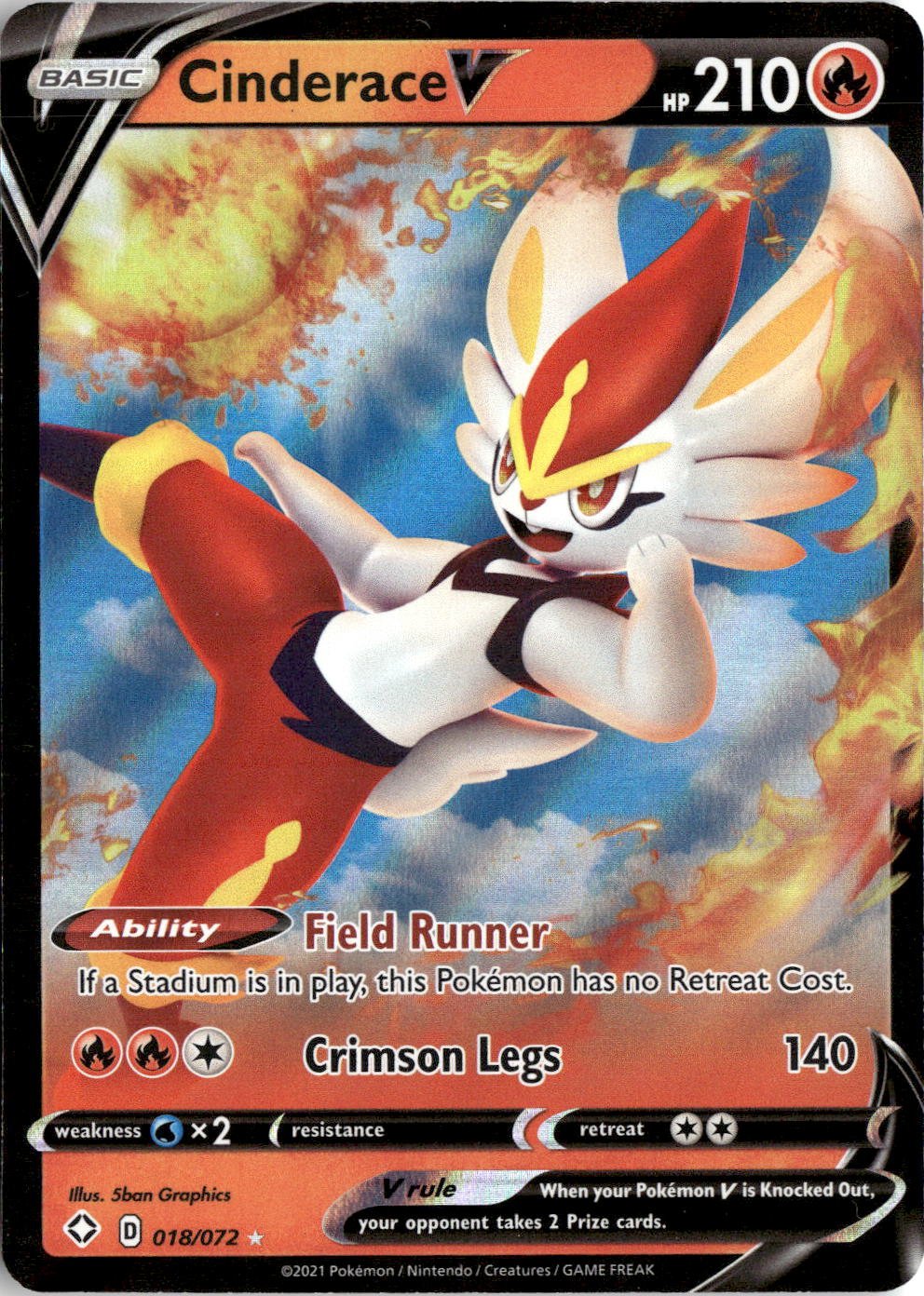 2021 Pokemon Swsh Cinderace V graded slab