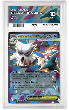 2025 POKEMON HOLO #036 Mega Abomasnow EX MPE 10 GEM/MT — graded card up for auction