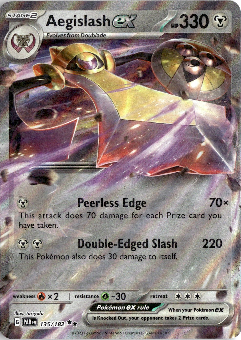 2023 Pokemon Scarlet And Violet Aegislash EX graded slab