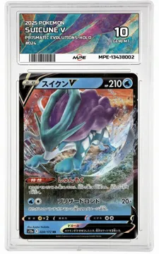 2025 POKEMON PRISMATIC EVOLUTIONS-HOLO #024 SUICUNE V MPE 10 GEM/MT — graded card up for auction