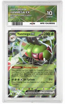 2025 POKEMON DESTINED RIVALS-HOLO #003 Yanmega EX MPE 10 GEM/MT — graded card up for auction