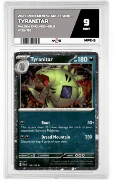 2023 POKEMON PALDEA EVOLVED-HOLO #135 Tyranitar MPE 9 MINT — graded card up for auction