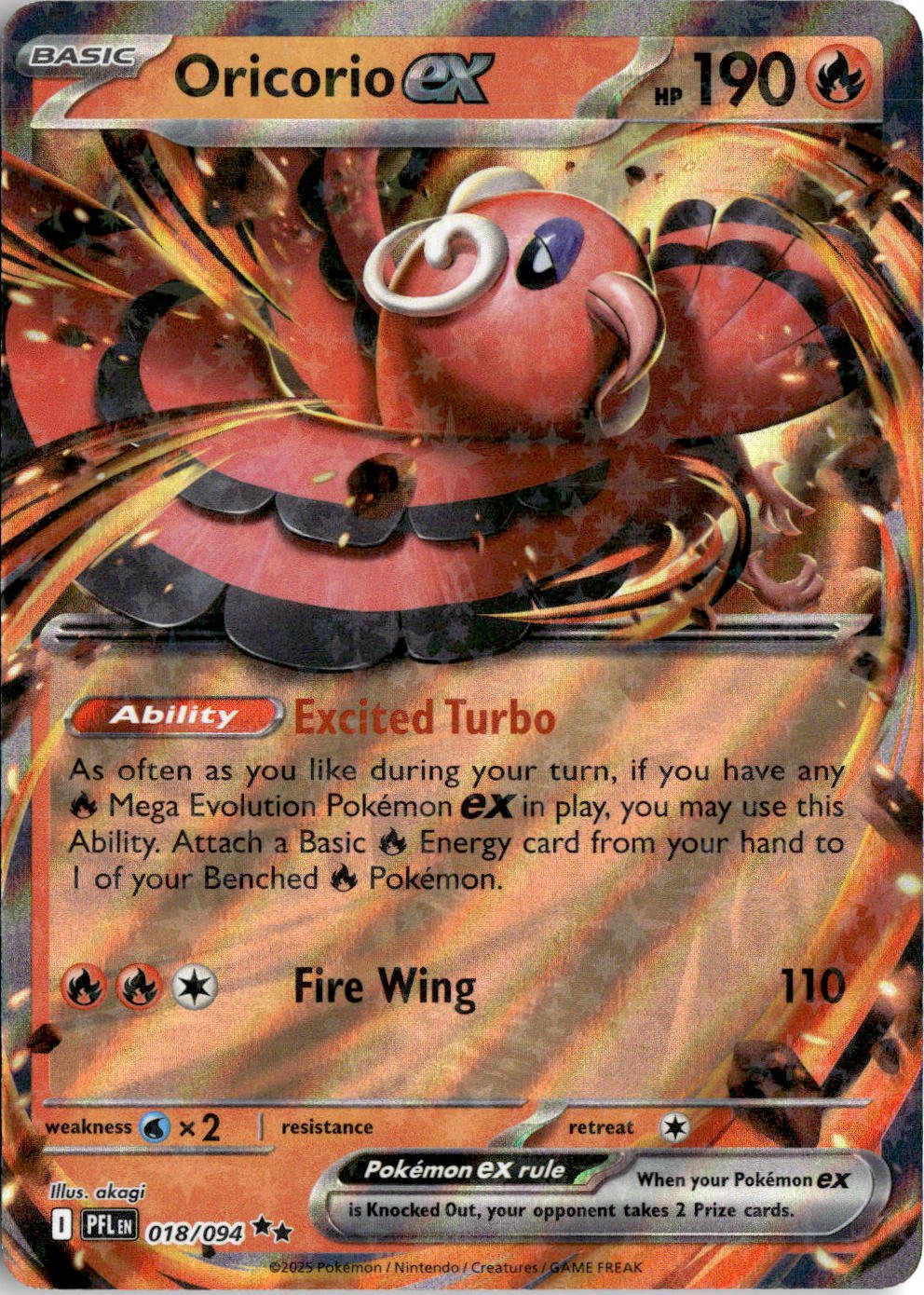 2025 Pokemon Pfl Oricorio Ex graded slab