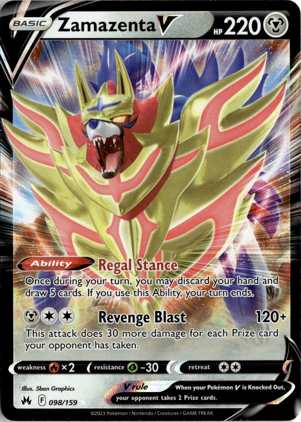 Zamazenta V graded slab