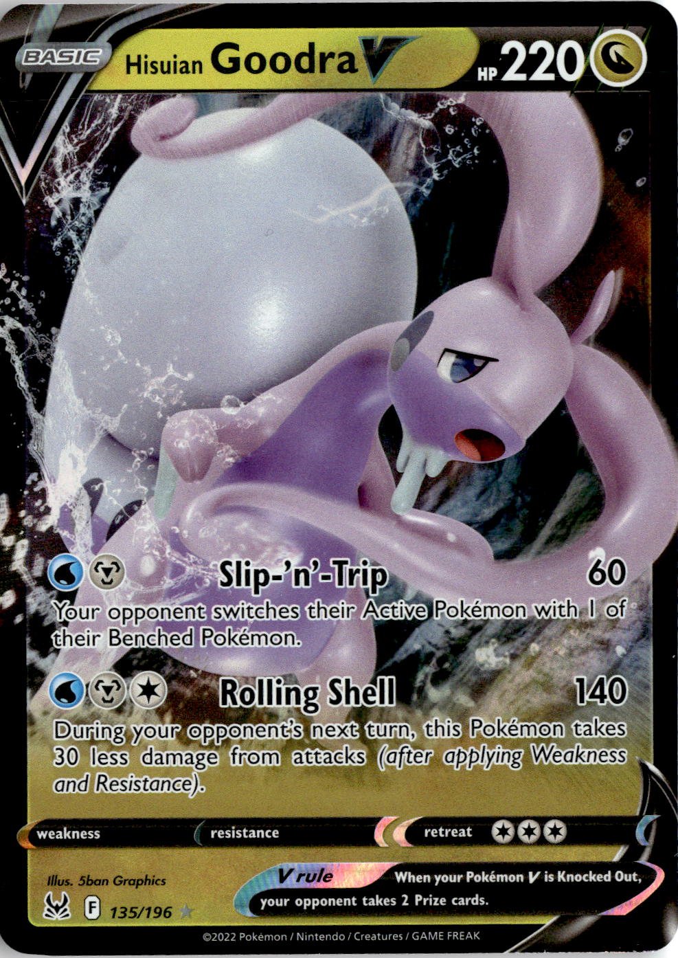 2022 Pokemon Swsh Hisuian Goodra V graded slab