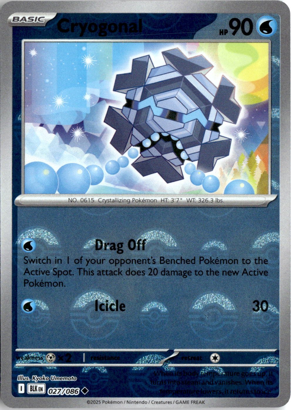 2025 Pokemon Sv Cryogonal graded slab