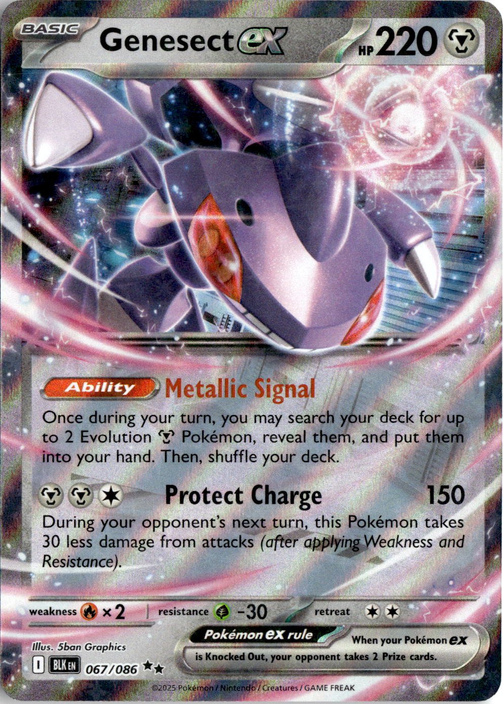 2025 Pokemon Blk Genesect Ex graded slab