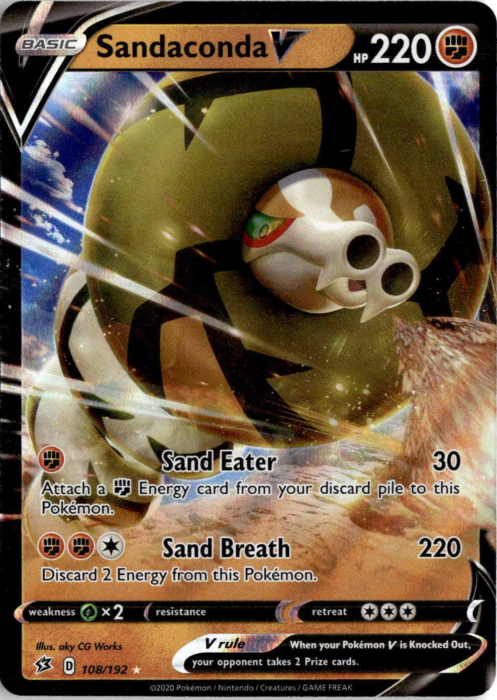 2020 Pokemon Swsh SandacondaV graded slab