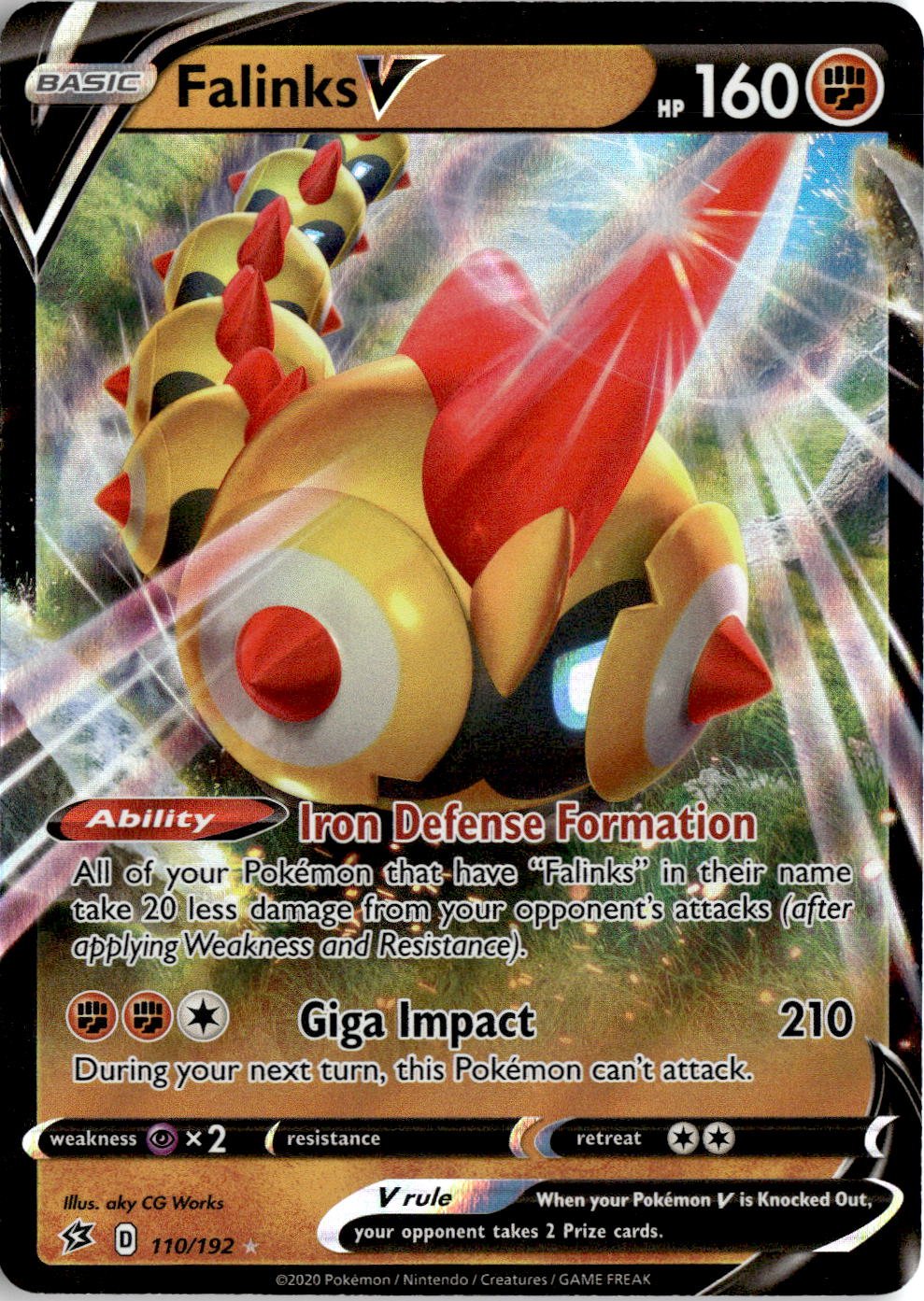 2020 Pokemon Swsh FalinksV graded slab